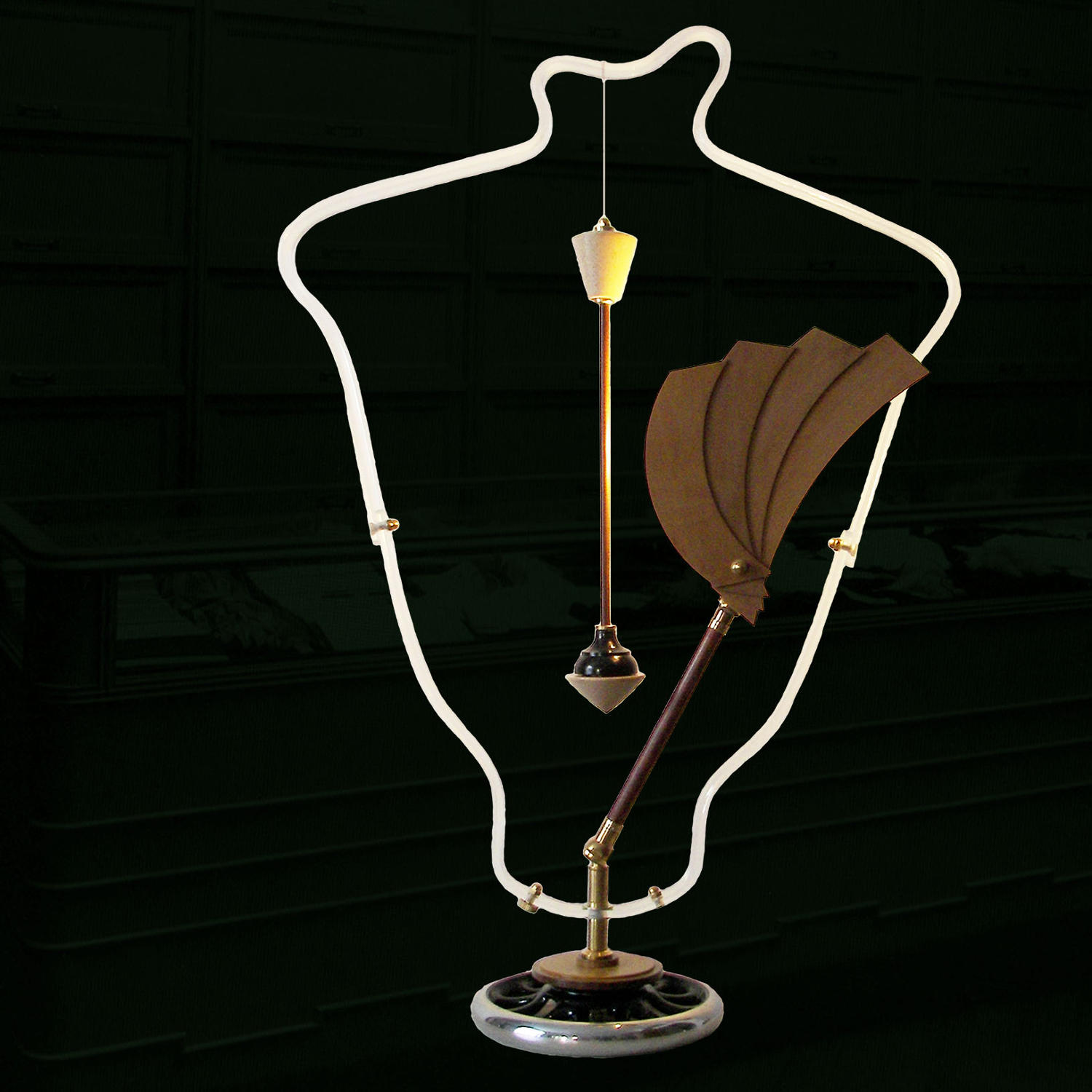 Unique sculptural lamp - Panache - by Gilles Bourlet Dartmouth