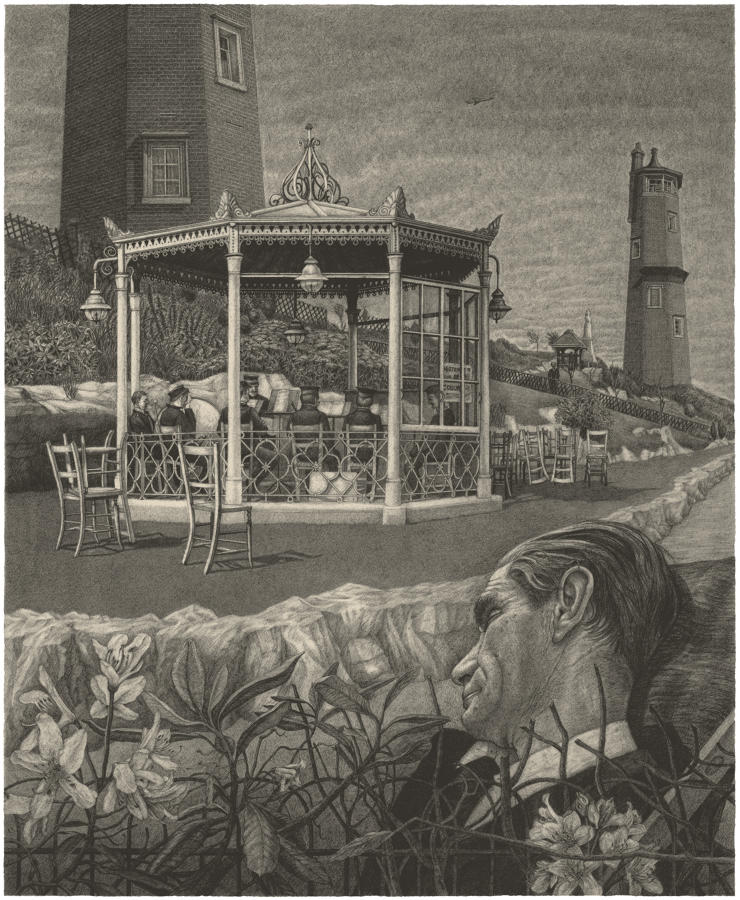Bandstand drawing giclée print - ACCELERANDO - by Lys Flowerday Devon