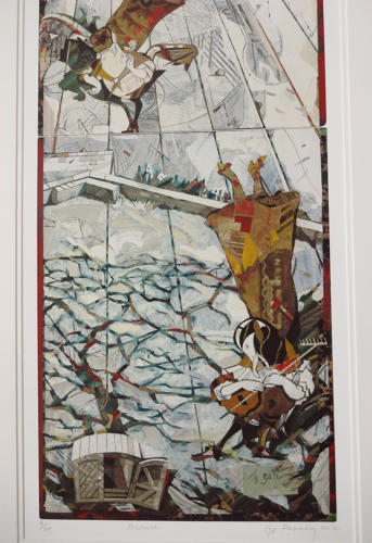 Dart estuary stage with figures giclée art print by Lys Flowerday Dartmouth - PRESENCE