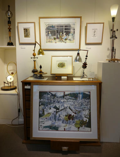 Foss Street & figures Dartmouth fine art print by Lys Flowerday - THE OUTFITTER'S PLUME