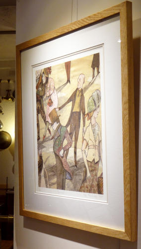 Figures inside a Parisian street scene giclée art print by Lys Flowerday Devon - INCIDENT