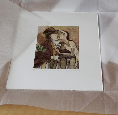 Kiss at the Paris Opera giclée fine art print by Lys Flowerday - LE BAISER DE L'OPERA
