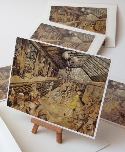 Parisian railway station giclée art print by Lys Flowerday - PETITE JEUNE FILLE DANS PARIS