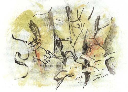 Studio Dix Neuf Foss Street coloured detail drawing Dartmouth Fatstock market - TENDERLY