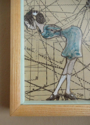 Three figures in a room artwork cabinet d'amateur by Lys Flowerday - TRIQUETRAQUE RUADE