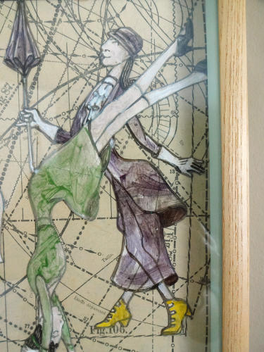 Three figures in a room artwork cabinet d'amateur by Lys Flowerday - TRIQUETRAQUE RUADE