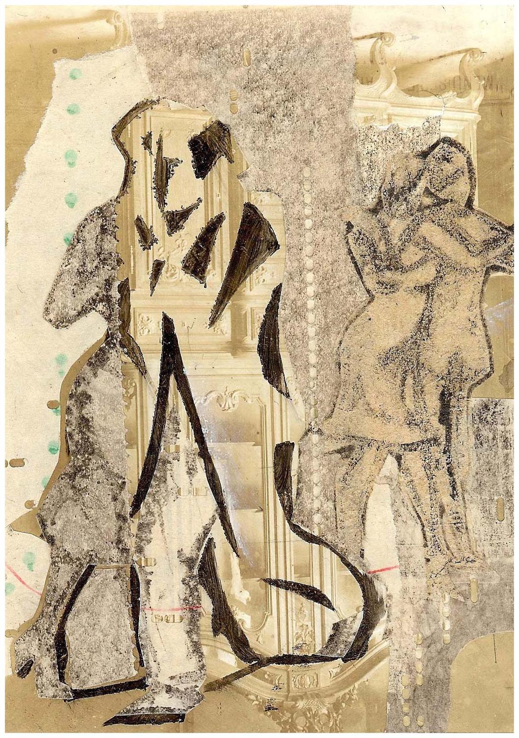 Artwork sepia shadowy dancing figures - LINING - by Lys Flowerday