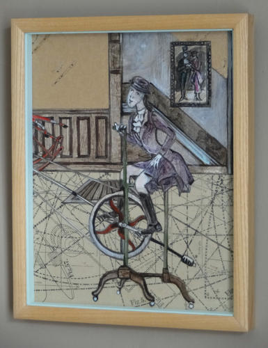 Figurative art original interior intrigue by Lys Flowerday - TRIQUETRAQUE DIVERTISSEMENTS