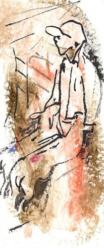 Dartmouth Fatstock market Foss street gallery Studio Dix Neuf original art Devon - TWINS