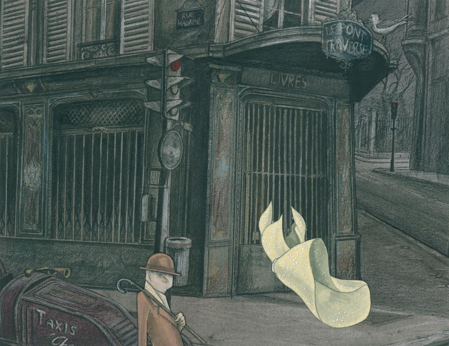 Figures on a Paris corner artwork by Lys Flowerday Studio Dix Neuf - AU PONT TRAVERSE