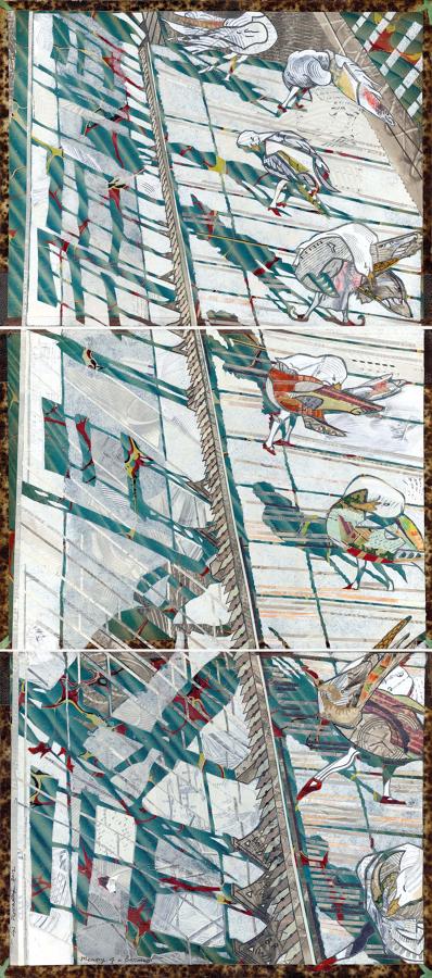 Idiosyncratic art rooftop Kingswear station by Lys Flowerday - MEMORY OF A BASSOONIST