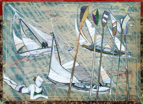 Regatta regalia Devon artists gallery original artwork by Lys Flowerday - JOURNAL DE BORD