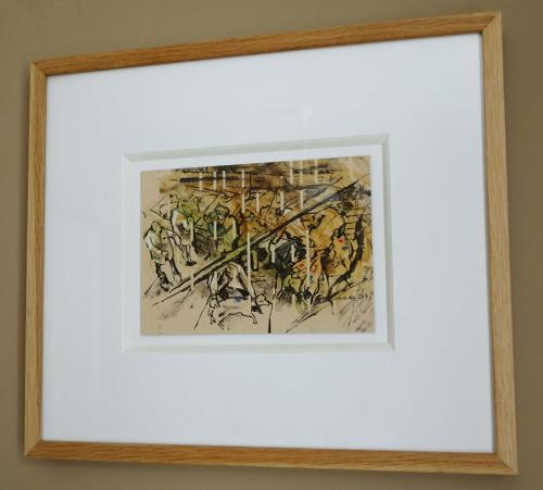 Colour drawing Dartmouth Fatstock show in the old market by Lys Flowerday - ALL HANDS