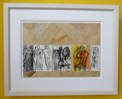 Milonga inspired original monotype mixed artwork by Lys Flowerday - LONMIGA PHOSPHENE IV