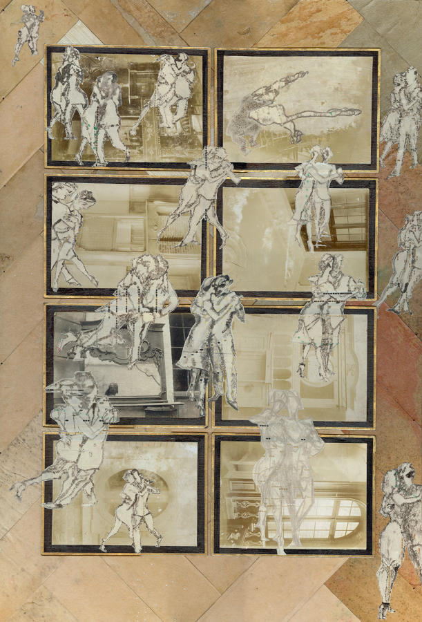 Milonga inspired original art mixed media  by Lys Flowerday - LONMIGA PHOSPHENE VIII