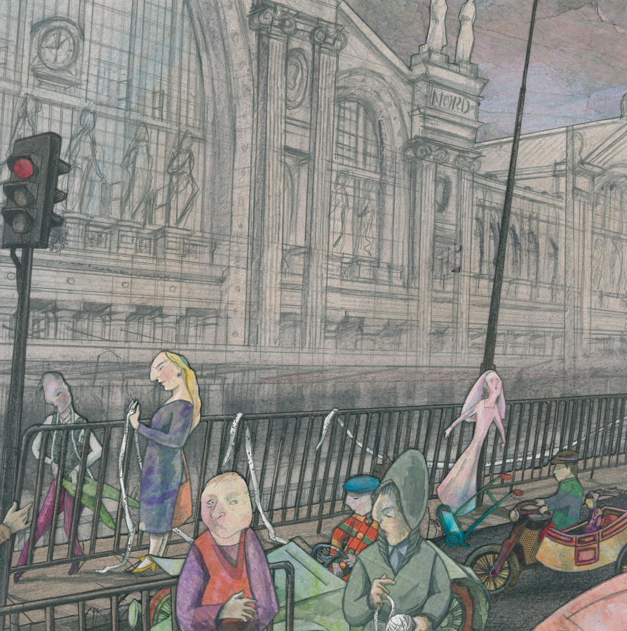 Artwork in front of Gare du Nord railway station by Lys Flowerday - DEVANT LA GARE DU NORD
