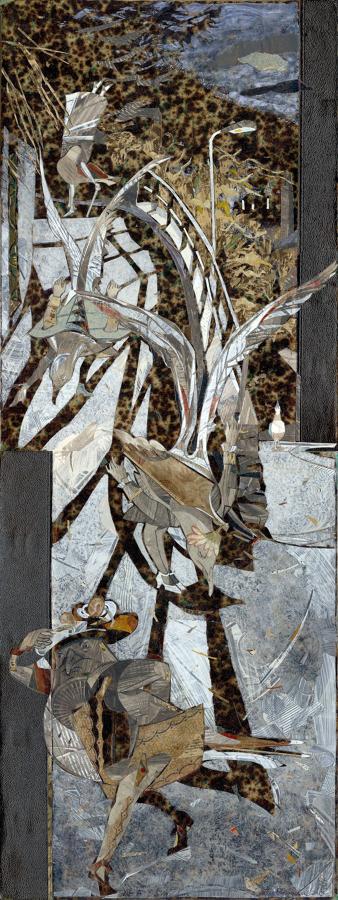 Original mixed media art coastal nocturne painting by Lys Flowerday - AT A QUARTER TURN