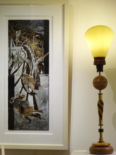 Original mixed media art coastal nocturne painting by Lys Flowerday - AT A QUARTER TURN