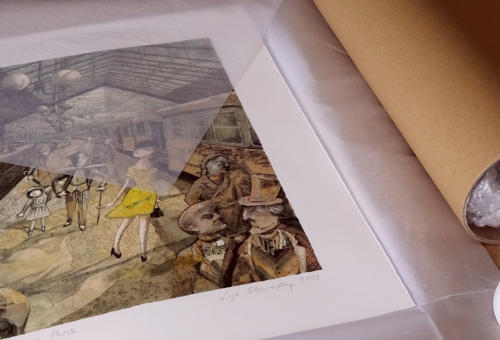 Fine art original picture railway station by Lys Flowerday - PETITE JEUNE FILLE DANS PARIS