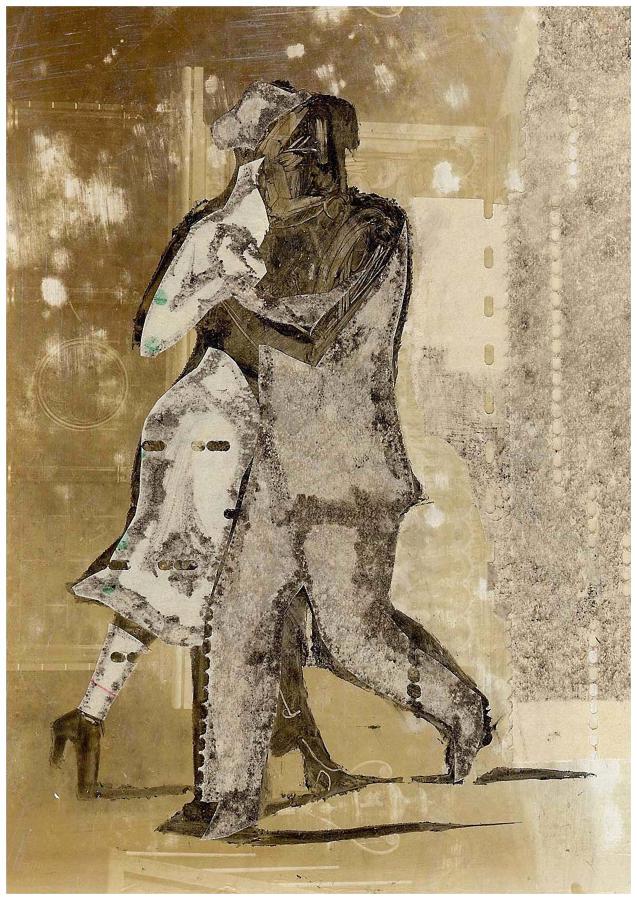 Le temps du tango Paris unique original artwork by Lys Flowerday Studio Dix Neuf - ESSERE