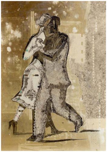 Le temps du tango Paris unique original artwork by Lys Flowerday Studio Dix Neuf - ESSERE