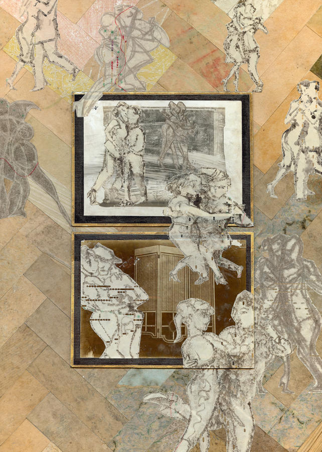 Original artwork dancers on a parquet by Lys Flowerday Dartmouth - LONMIGA PHOSPHENE VII