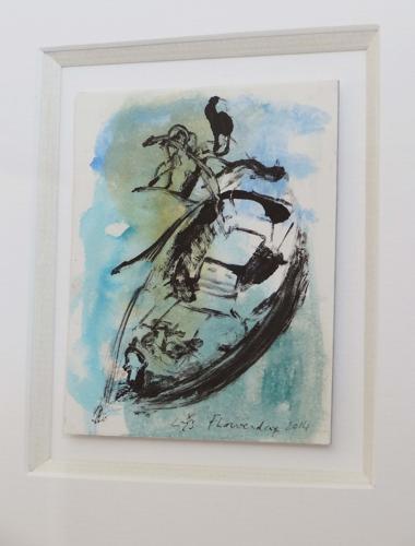 Colour sketch picture vintage steamcraft on the river Dart by Lys Flowerday  - MAKE A WISH