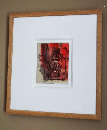 Monotype original print of couple dancing argentine tango by Lys Flowerday - NOTE PAGES