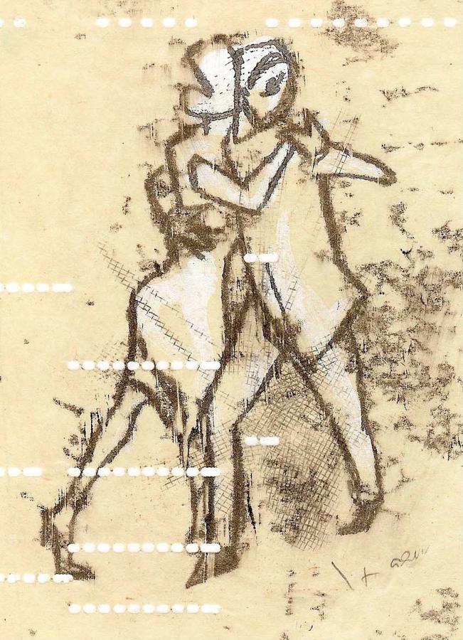 Figures dancing Milonga fine art print - SIMPATICO - by Lys Flowerday