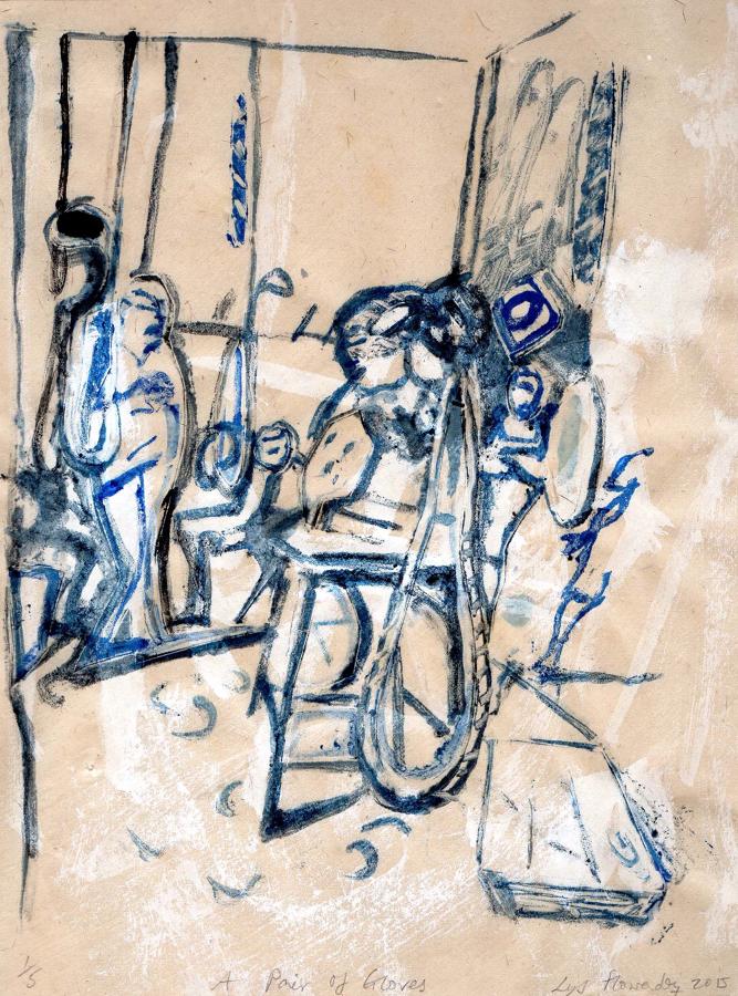 Foss Street artist gallery Dartmouth bellringers by Lys Flowerday - A PAIR OF GLOVES