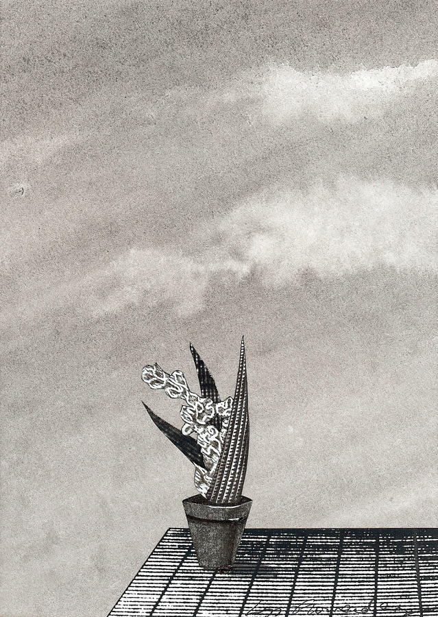 Literary illustration monochrome collage artwork by artist Lys Flowerday - MON ENFANCE II