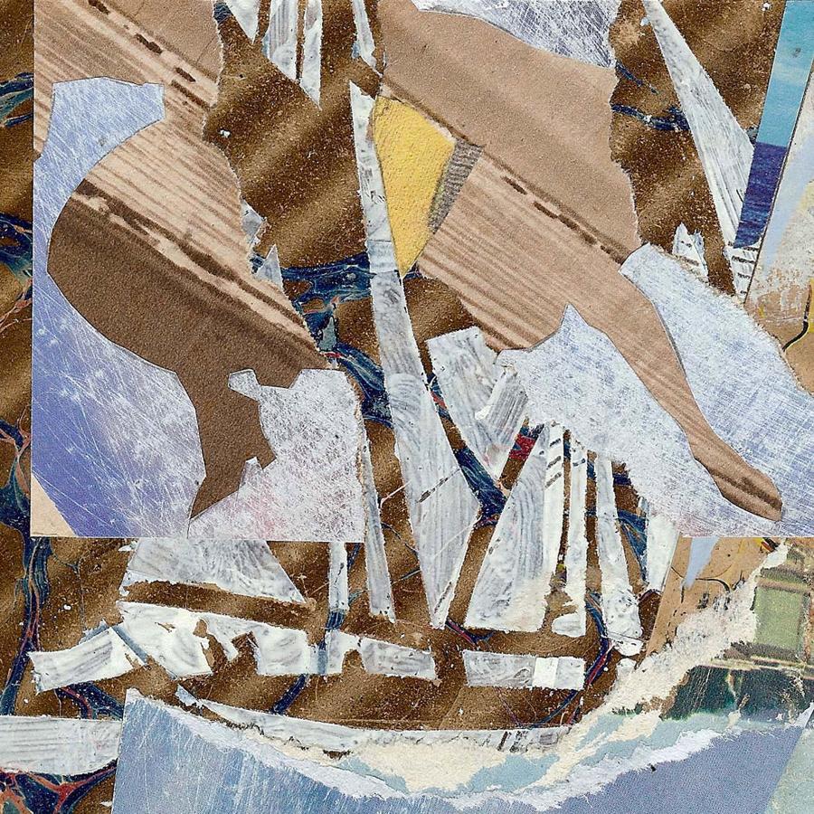 Coastal collage original Dartmouth studio gallery Foss street by Lys Flowerday - TRAPEZE