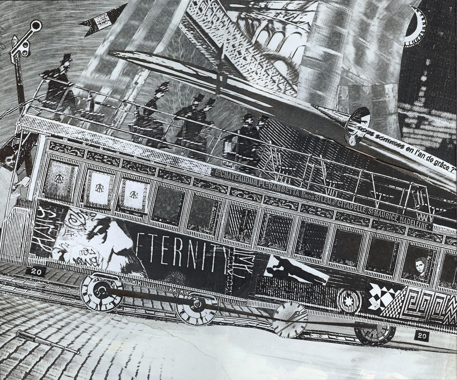 Illustration for imagined future of Amiens an ideal city by artist Lys Flowerday - TRAMWAY