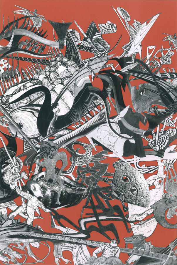 Collage illustration for Norwich Castle Museum & Art Gallery by Lys Flowerday - VIKINGS
