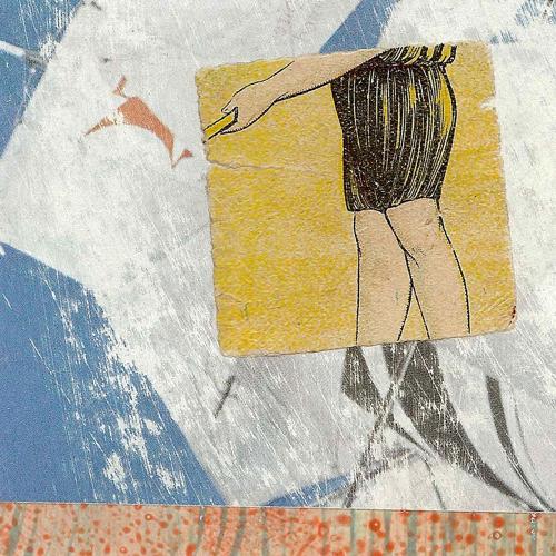 Coastal collage art fragments Dartmouth gallery Devon by Lys Flowerday Devon - MERMAID SON