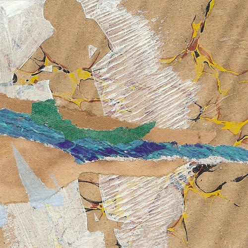 Coastal collage art fragments Dartmouth gallery Devon by Lys Flowerday Devon - MERMAID SON