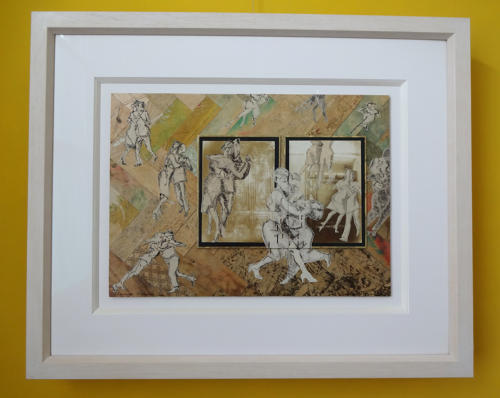 Original mixed media artwork milonga dancers artist Lys Flowerday - LONMIGA PHOSPHENE IX