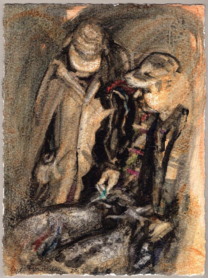 Gallery artwork Fatstock market painting by Lys Flowerday Foss Street - HER OTHER HALF