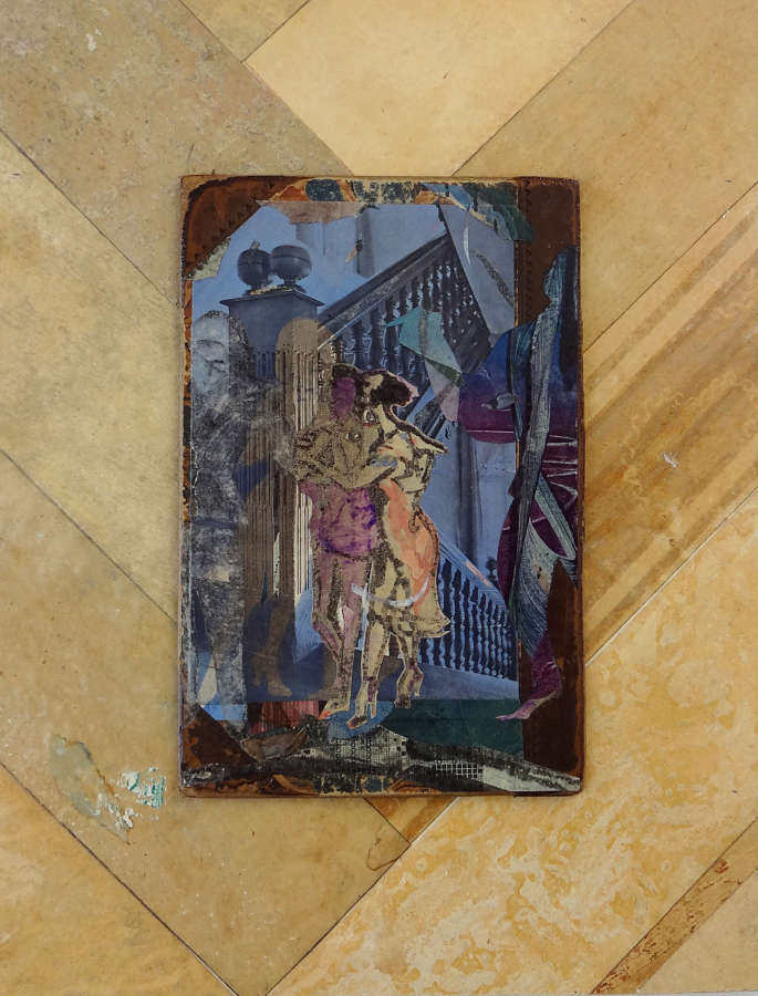 Mixed media original picture dancers on a staircase by artist Lys Flowerday - GRAPEVINE