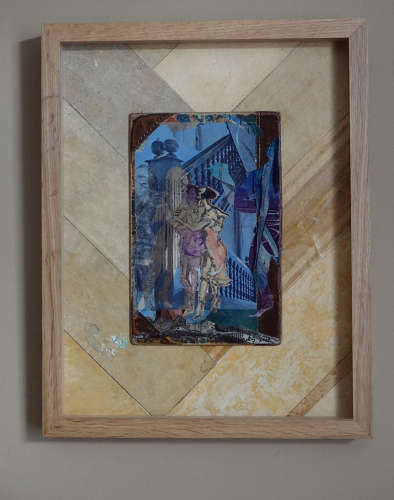 Mixed media original picture dancers on a staircase by artist Lys Flowerday - GRAPEVINE