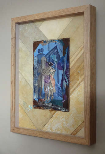 Mixed media original picture dancers on a staircase by artist Lys Flowerday - GRAPEVINE