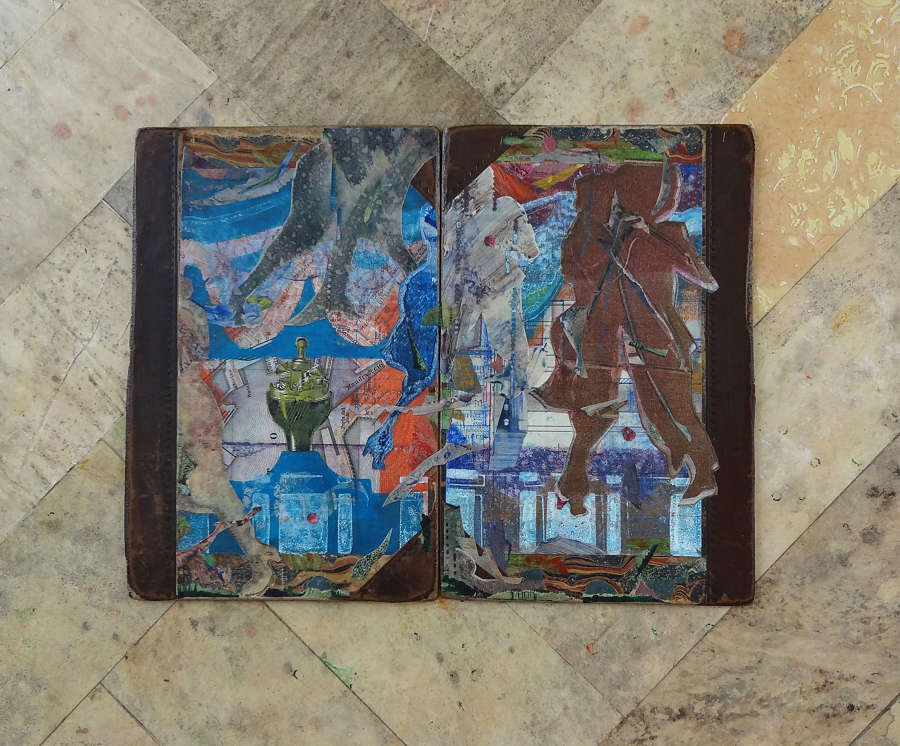 Dancing figures suspended original fine art by Lys Flowerday  - A TELEPHONE THAT ANSWERS