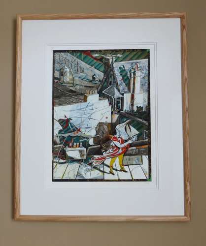 Idiosyncratic art sea bird theatre giclée art print by Lys Flowerday - FORGOTTEN LINES