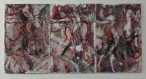 Expressionist dancers original artwork by artist Lys Flowerday Studio Dix Neuf - GLIMPSE