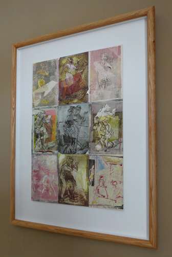 Milonga dancers monotype art composite original by Lys Flowerday - INQUISITIVE FIREFLIES