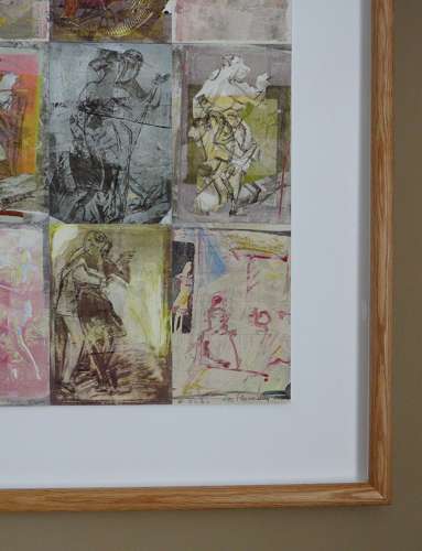 Milonga dancers monotype art composite original by Lys Flowerday - INQUISITIVE FIREFLIES