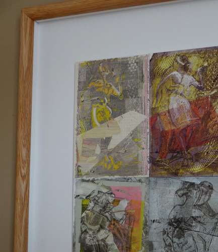 Milonga dancers monotype art composite original by Lys Flowerday - INQUISITIVE FIREFLIES