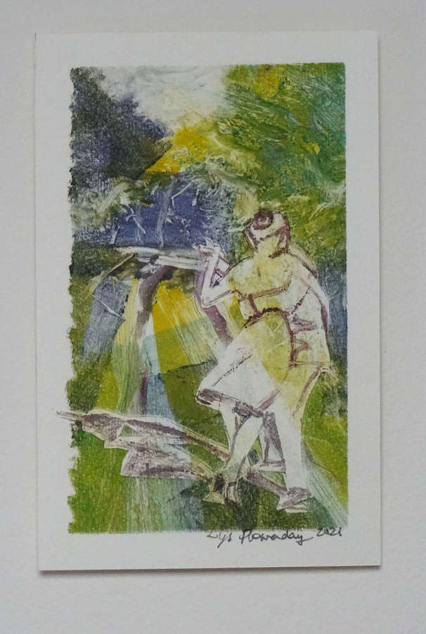 Dancers original print - ON A FEATHER'S PATH - by Lys Flowerday Devon