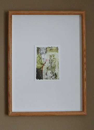One of a kind unique monotype art print of dancing figures by Lys Flowerday - LITTLE ECHO
