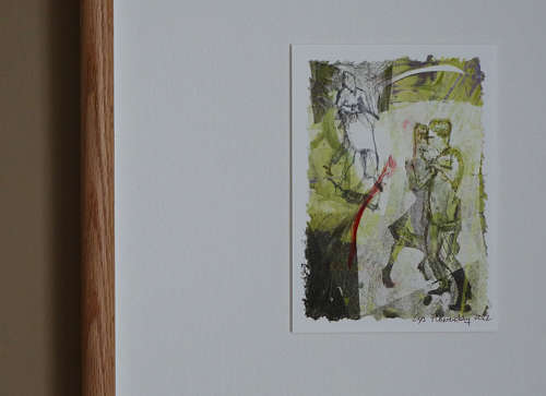 One of a kind unique monotype art print of dancing figures by Lys Flowerday - LITTLE ECHO